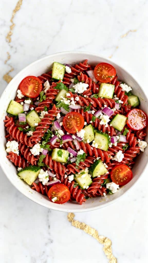 Red Lentil Pasta Salad