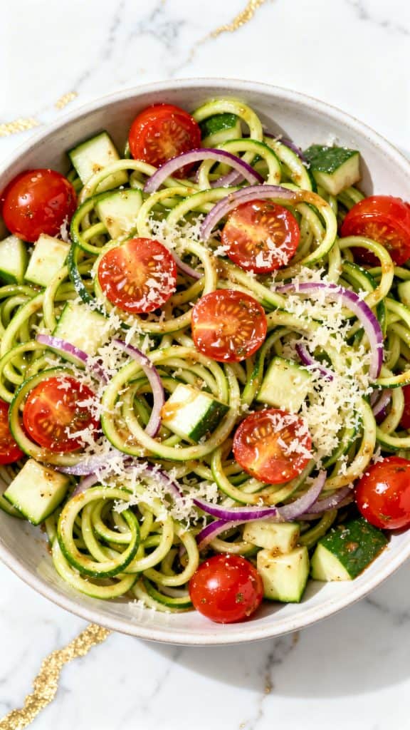 Zoodle Salad with Italian Dressing
