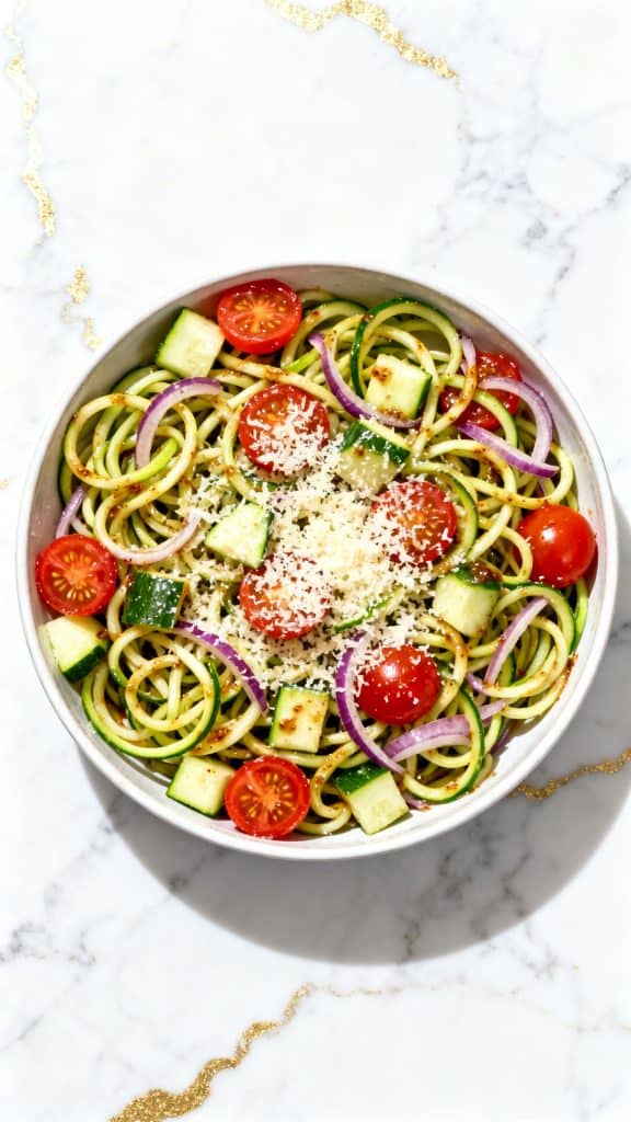 Zoodle Salad with Italian Dressing
