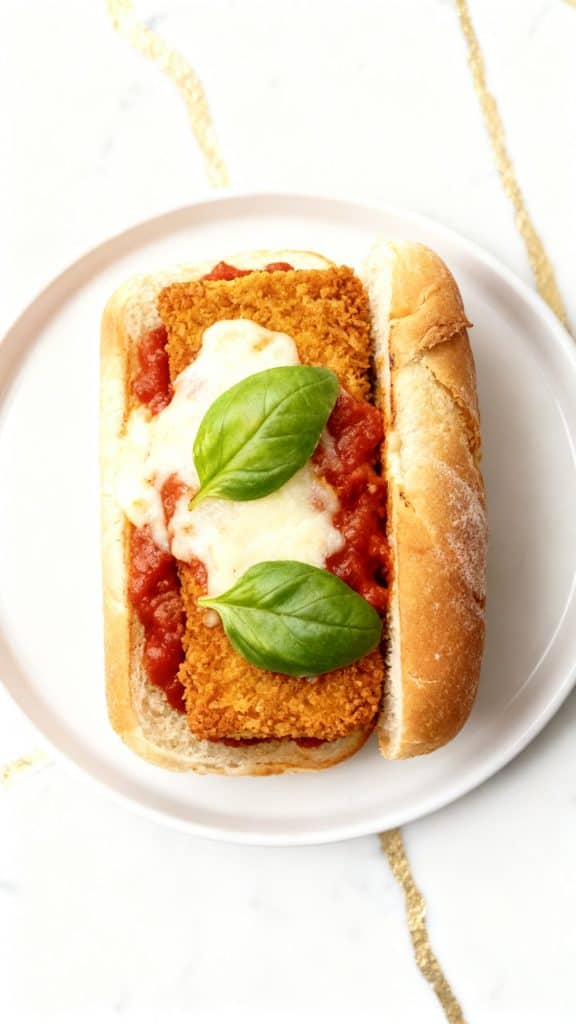 Vegan Crispy Tofu Parm Sandwich

