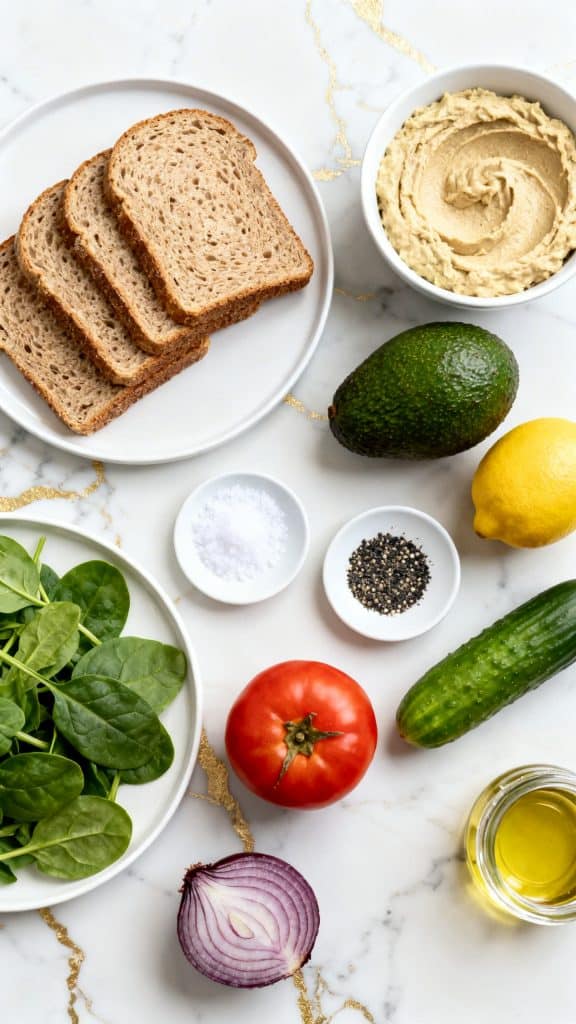 Vegan Hummus Avocado Sandwich