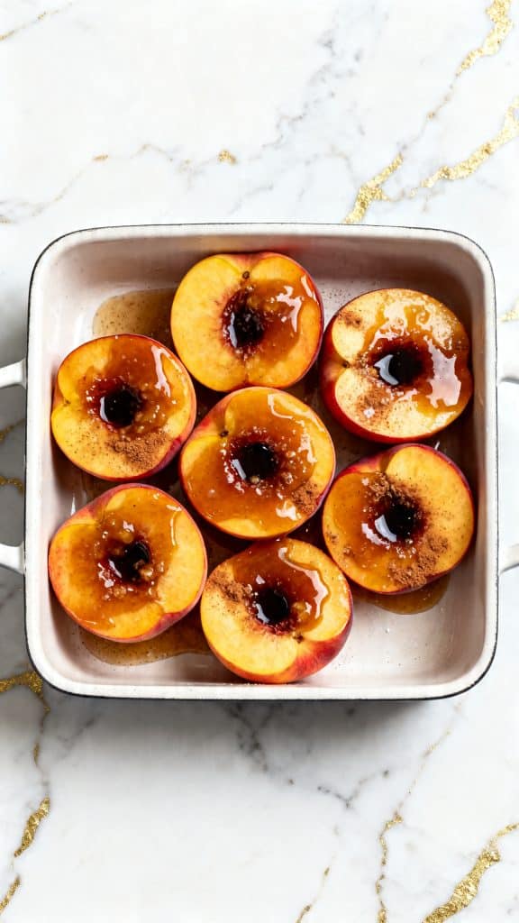 Cinnamon Sugar Baked Peaches