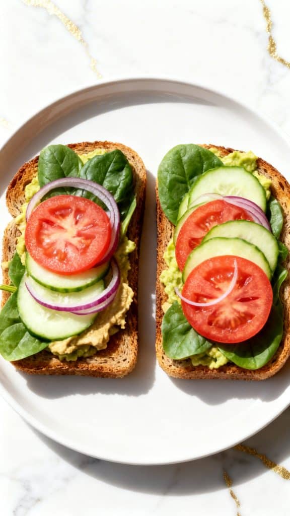 Vegan Hummus Avocado Sandwich