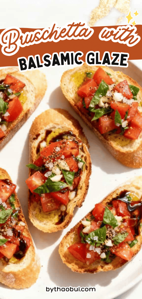 Whenever I need something that looks impressive without spending hours in the kitchen, this is the appetizer I make first. Bruschetta with Balsamic Glaze combines fresh tomato basil flavors with toasted baguette slices for one of my favorite Italian Appetizers. ❤️ Save this for your next gathering because it's an easy Italian party food everyone will grab first.