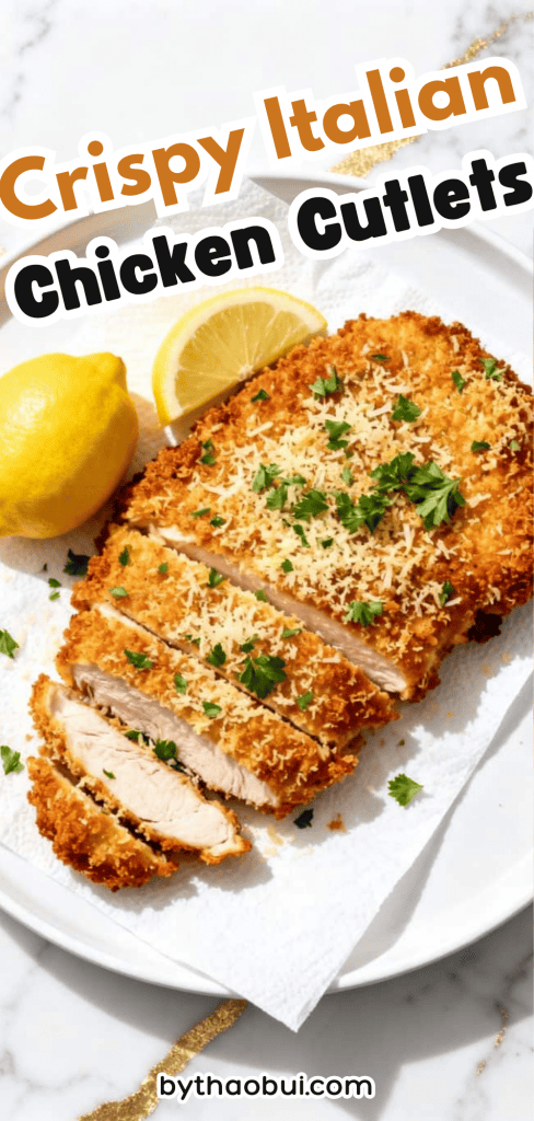 😍 I always need a dinner that feels special without making a huge mess in the kitchen. Crispy Italian Chicken Cutlets are made with Italian Breading For Chicken for a golden crust and juicy center, making them one of my favorite Italian Chicken Cutlet Recipes. 📌 Save this for the next time you want a comforting Italian Chicken dinner everyone will love.