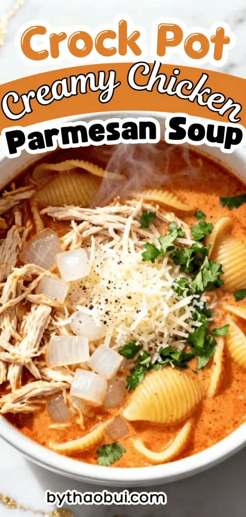 Some evenings you just want something warm waiting for you without standing in the kitchen for hours. Crock Pot Creamy Chicken Parmesan Soup is a rich Homemade Soup Crockpot favorite with Crockpot Creamy Chicken Parmesan Soup flavors and tender chicken everyone loves. 🧀 Save this pin for your next cozy Crockpot Recipes dinner!