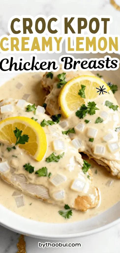 Some days I just want dinner to cook itself while I get everything else done. Crock Pot Creamy Lemon Chicken Breasts are rich, comforting, and perfect if you love Crock Pot Creamy Lemon Chicken with a Creamy Lemon Chicken Crockpot sauce that stays tender and flavorful. Save this for your next cozy meal and keep this Crockpot Lemon Chicken recipe ready for busy nights. 💛