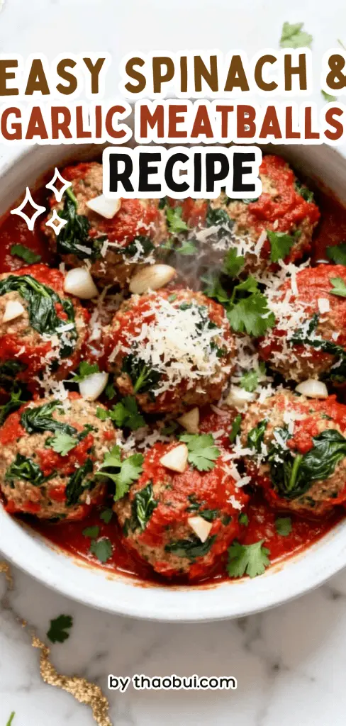 Some evenings I just want dinner on the table without spending forever in the kitchen. Easy Spinach & Garlic Meatballs Recipe is full of flavor with healthy meatball recipe goodness, tender spinach meatballs, and makes one of my favorite quick family dinners. Save this for the next time you need an easy dinner everyone will actually enjoy. 🥘💚
