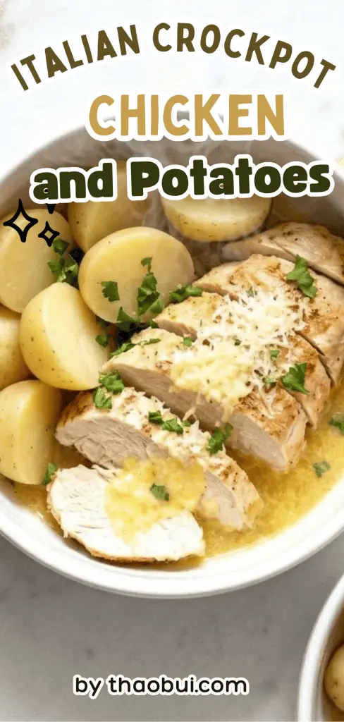 Some nights I just want dinner to cook itself while I get everything else done. 🍗 Italian Crockpot Chicken and Potatoes is packed with cozy flavor and makes an easy Italian Chicken And Potatoes Crockpot using tender chicken, potatoes, and simple seasonings for a comforting family meal. ❤️ Save this for your next Italian chicken dinner when you need an easy slow cooker favorite!