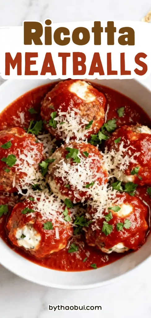 Nothing beats a cozy homemade dinner when you're craving something that feels like it came straight from an Italian kitchen. 🇮🇹 Ricotta Meatballs are tender, flavorful, and perfect if you love authentic Italian meatballs with ricotta cheese, homemade comfort food, and rich tomato sauce. ❤️ Save this for your next family dinner or pasta night because this ricotta meatballs recipe is always a favorite.