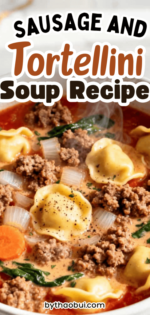 🍲 When the weather turns cold and nobody wants another boring dinner, a big pot of soup always sounds like the right answer. Sausage and Tortellini Soup Recipe is a hearty Italian soup packed with cheese tortellini, sausage, and rich flavors that make it one of those easy soup recipes everyone loves. ❤️ Save this for cozy nights when you need a comforting bowl of tortellini and sausage soup.