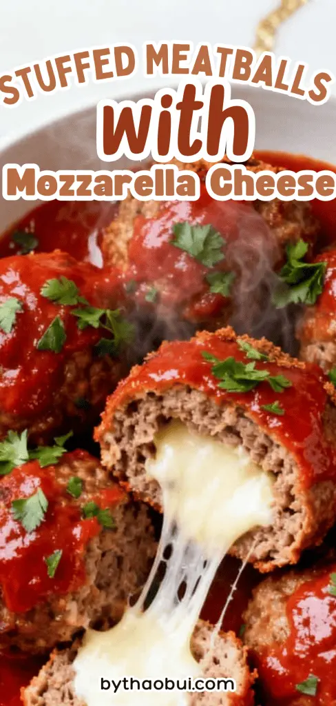 When I'm craving something comforting, plain meatballs just don't feel exciting enough. Stuffed Meatballs with Mozzarella Cheese are tender Italian stuffed meatballs filled with gooey cheese, baked in marinara, and perfect for anyone who loves homemade Italian comfort food. 🍽️ Save this recipe for your next Italian dinner because everyone will ask for it again.