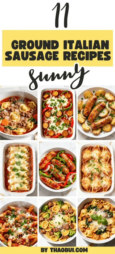 🍽️ Some nights you just want a filling dinner without spending hours in the kitchen. These ground italian sausage recipes are packed with flavor and include Easy Sausage Recipes For Dinner, Easy Pasta Dinner Ideas, and Ground Italian Sausage Dinner Ideas that make weeknights so much easier. ❤️ Save this pin for your next sausage dinner when you need a quick meal everyone will enjoy.