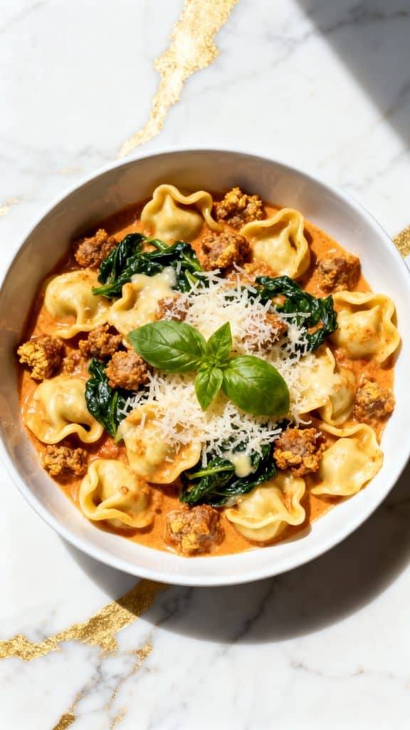 One Pan Tortellini with Sausage