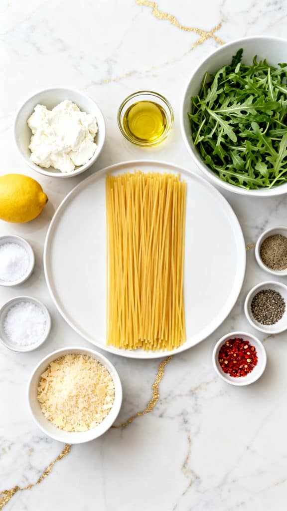 Lemon Ricotta Pasta With Arugula