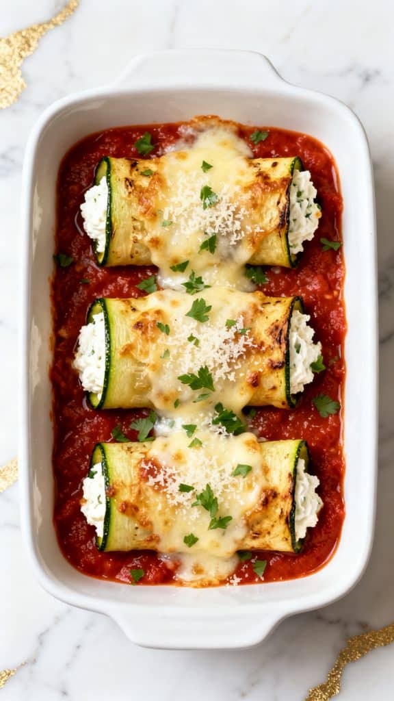 Three Cheese Zucchini Rollatini