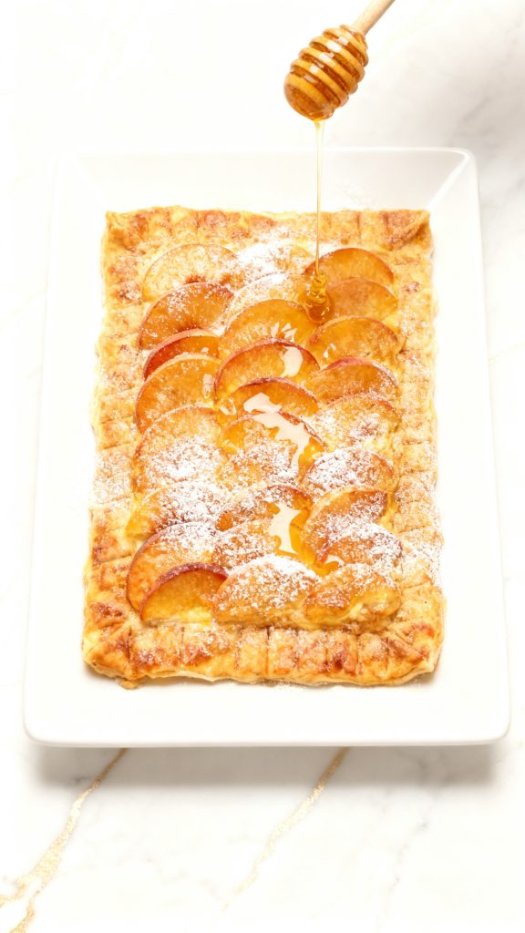 Peaches and Cream Puff Pastry Tart