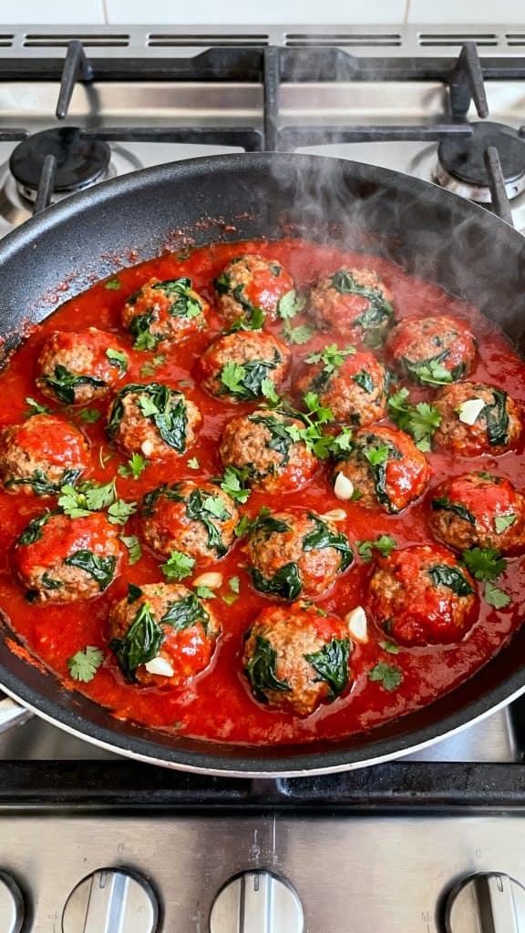 Easy Spinach & Garlic Meatballs Recipe