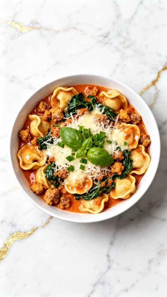 One Pan Tortellini with Sausage