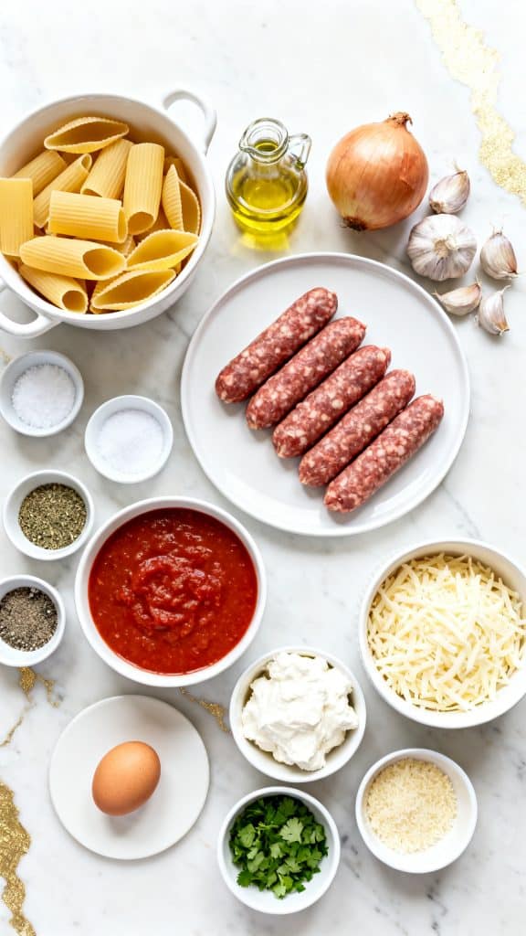 Italian Sausage & Cheese Baked Manicotti