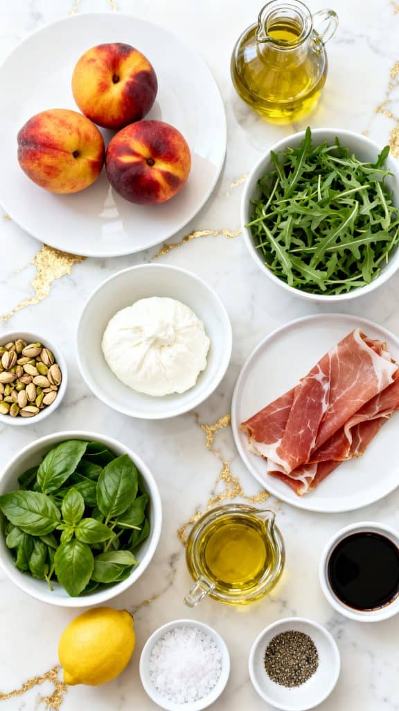 Grilled Nectarine Burrata Prosciutto Salad