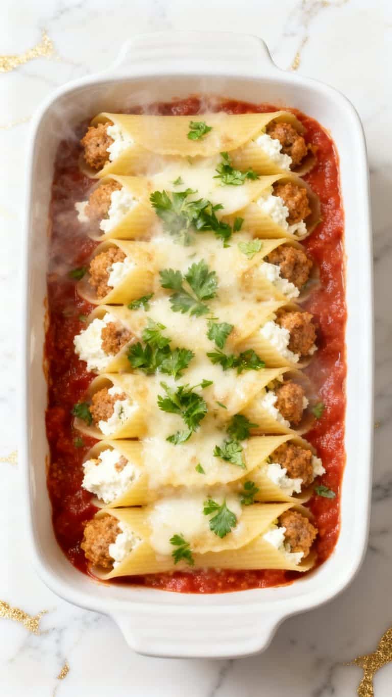 Italian Sausage & Cheese Baked Manicotti