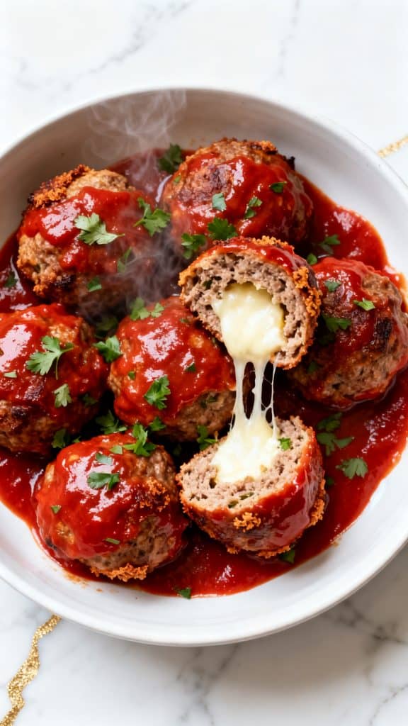 Stuffed Meatballs with Mozzarella Cheese