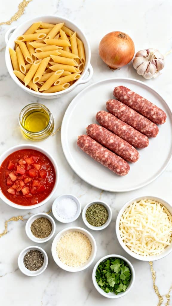 Italian Sausage Baked Penne
