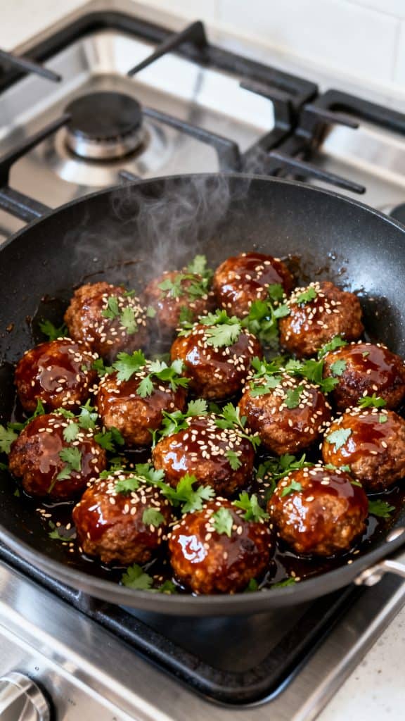 Sticky Honey Garlic Meatballs