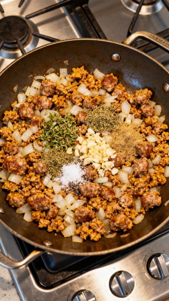One Pan Tortellini with Sausage