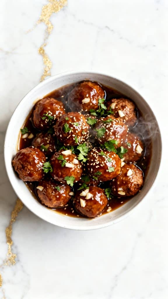 Sticky Honey Garlic Meatballs