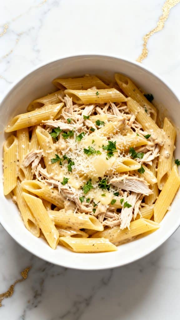 Crockpot Zesty Italian Chicken Pasta