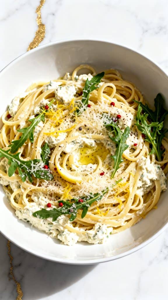 Lemon Ricotta Pasta With Arugula