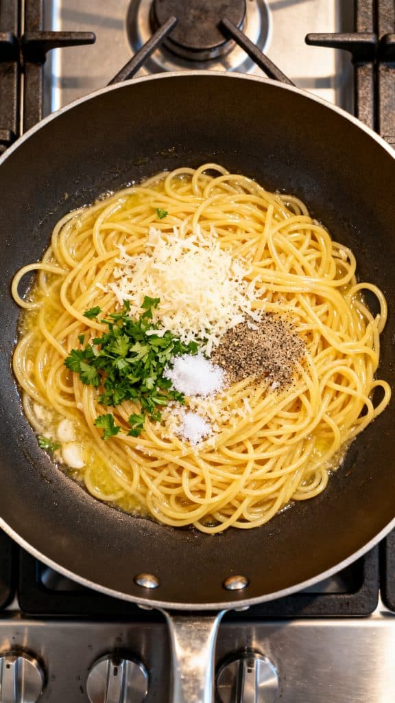 Garlic Butter Meatball Pasta