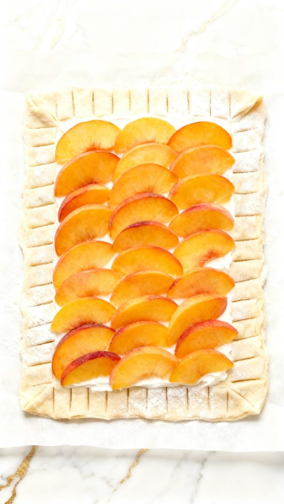 Peaches and Cream Puff Pastry Tart