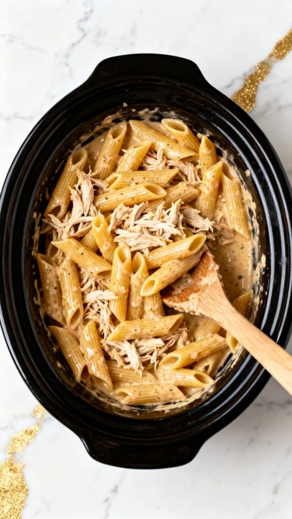 Crockpot Zesty Italian Chicken Pasta