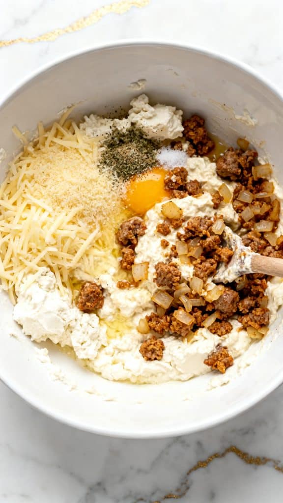 Italian Sausage & Cheese Baked Manicotti
