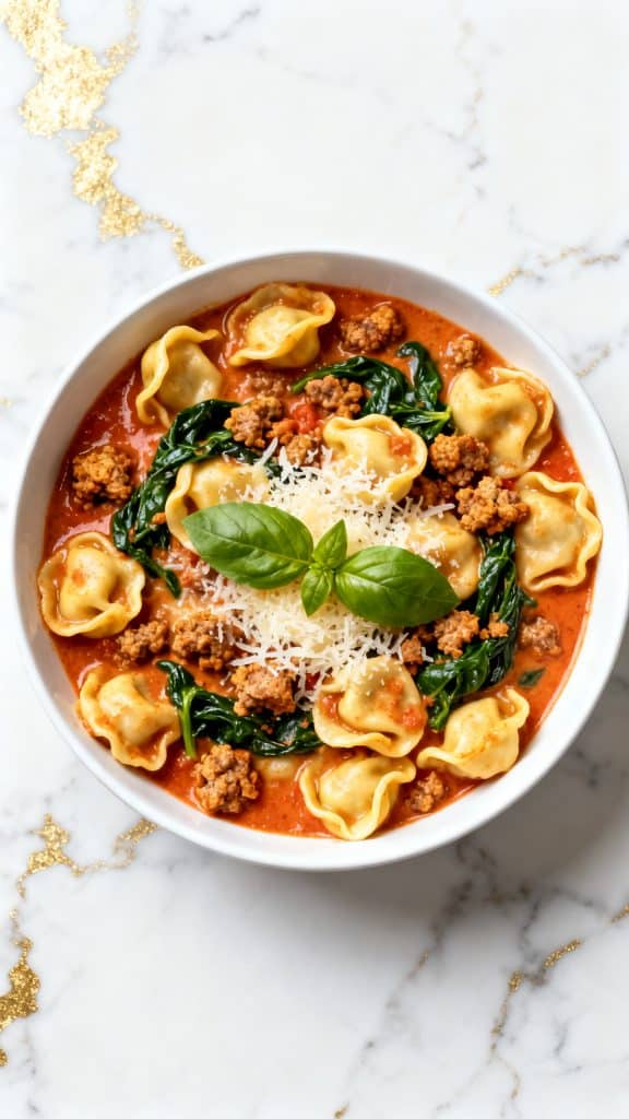 One Pan Tortellini with Sausage