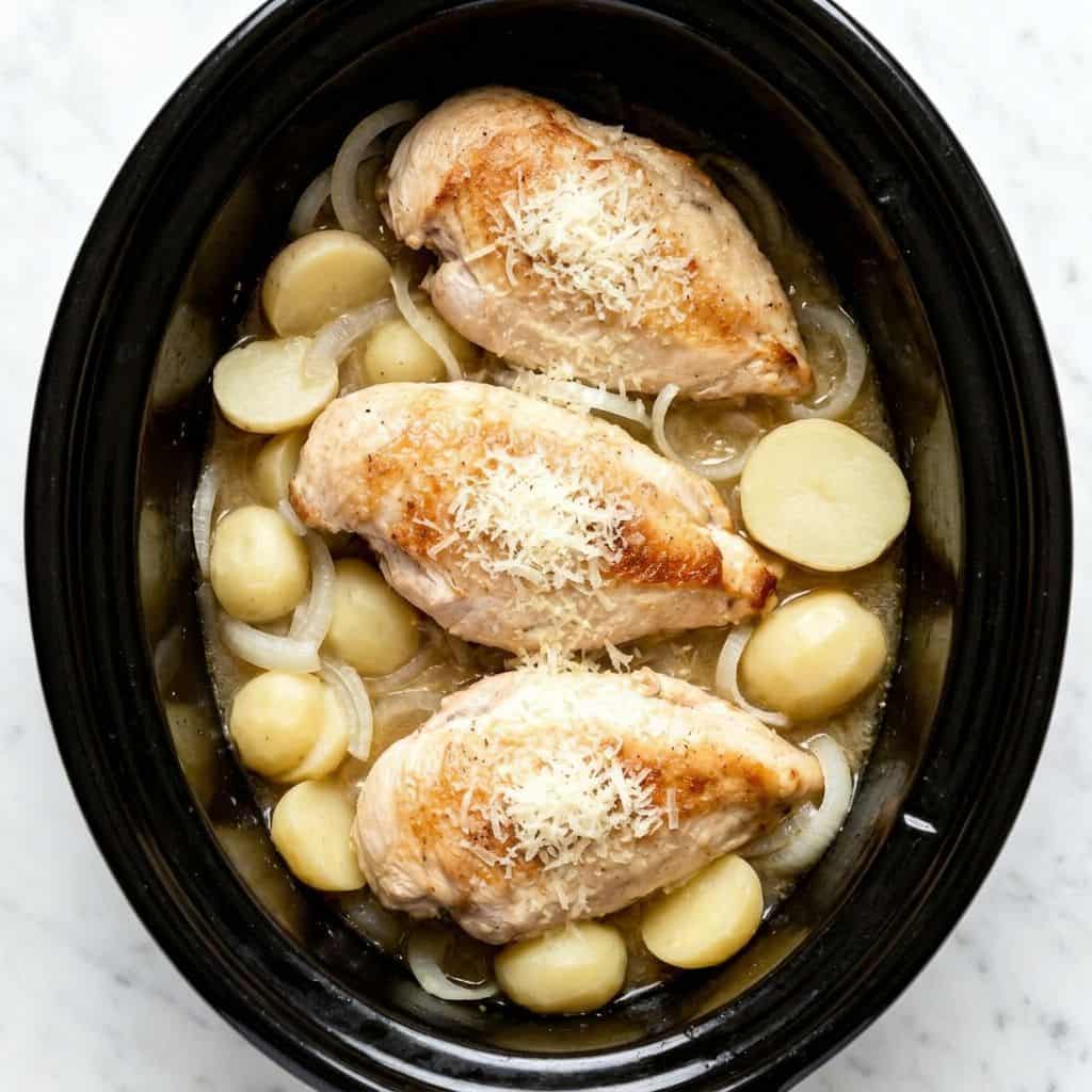 Italian Crockpot Chicken and Potatoes