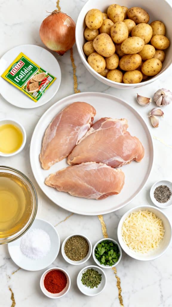 Italian Crockpot Chicken and Potatoes