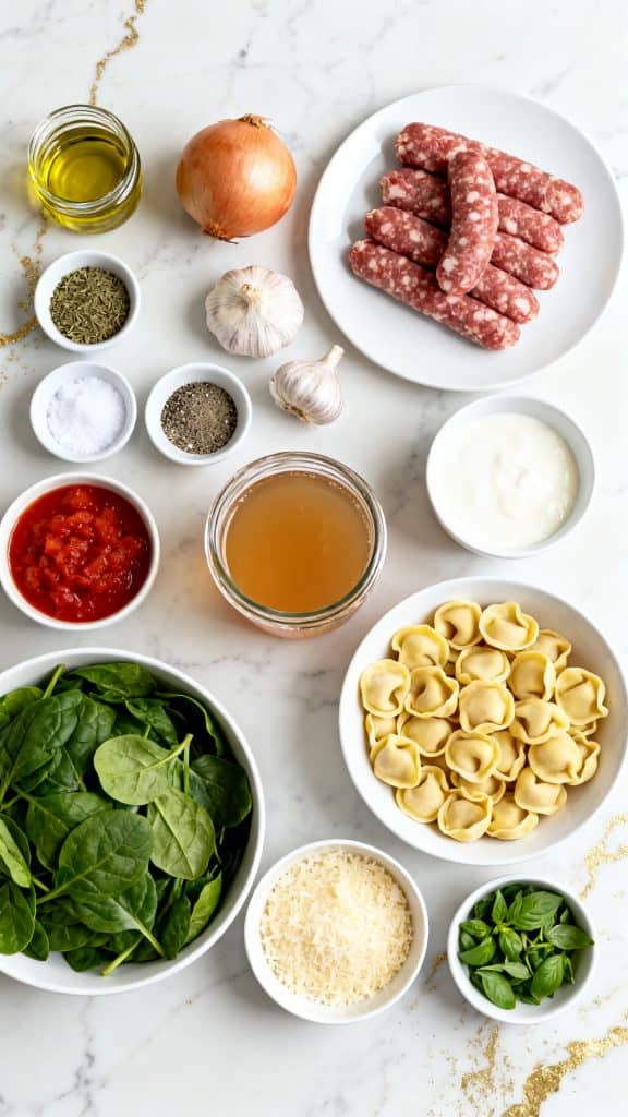 One Pan Tortellini with Sausage