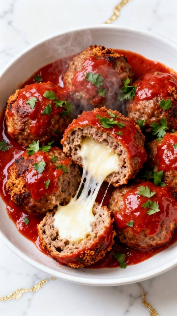 Stuffed Meatballs with Mozzarella Cheese