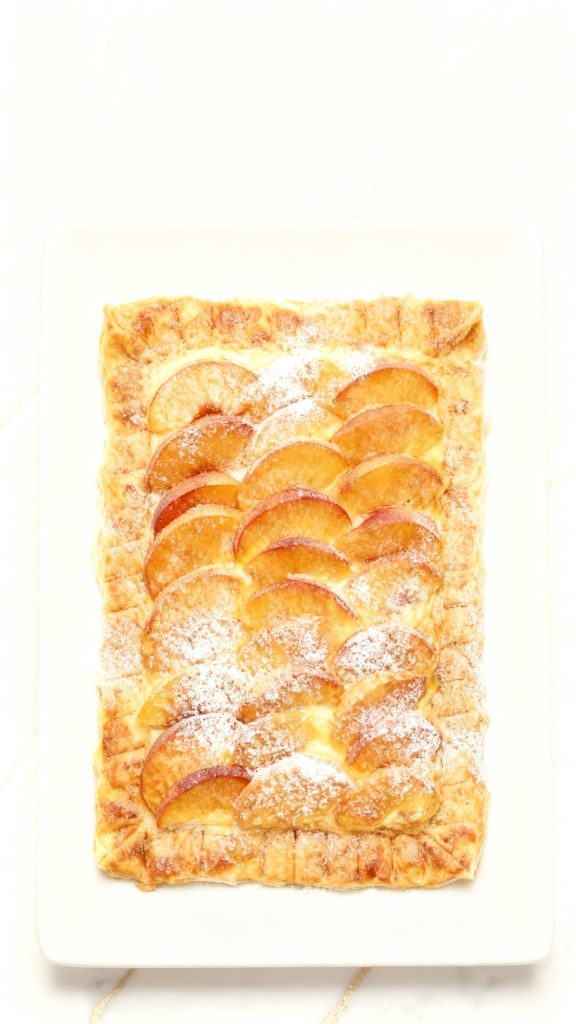 Peaches and Cream Puff Pastry Tart