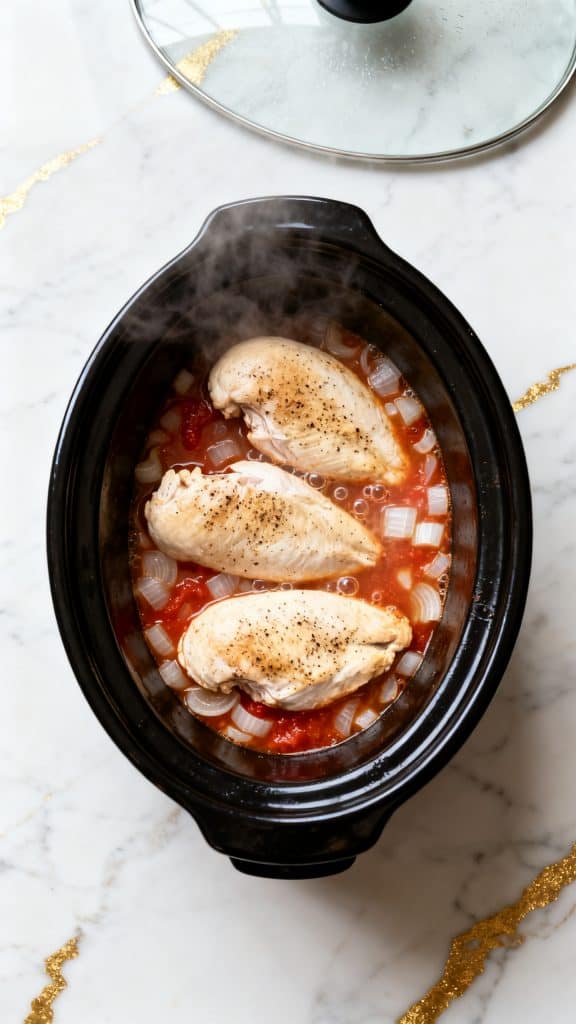 Crock Pot Creamy Chicken Parmesan Soup