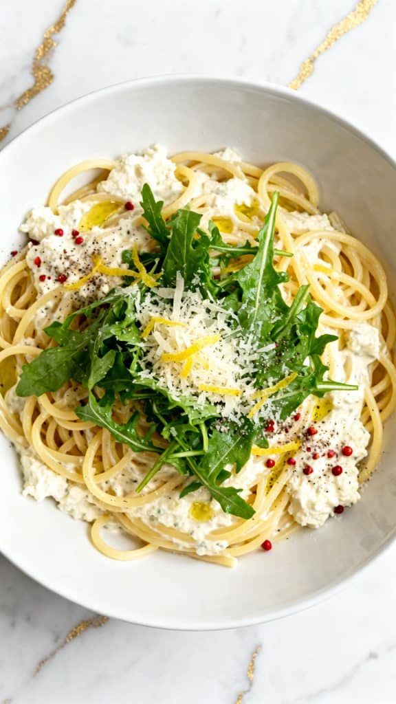 Lemon Ricotta Pasta With Arugula