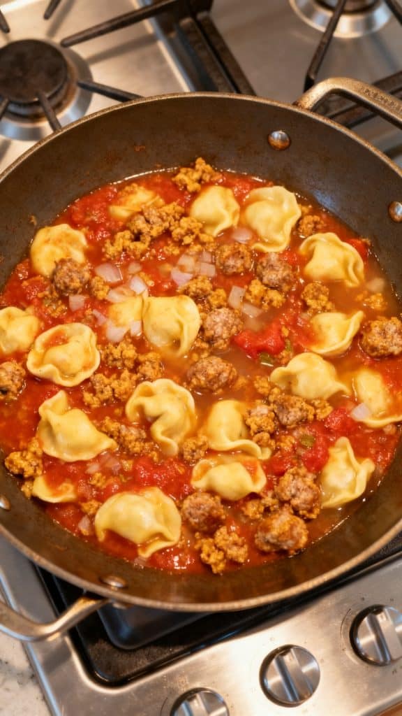 One Pan Tortellini with Sausage