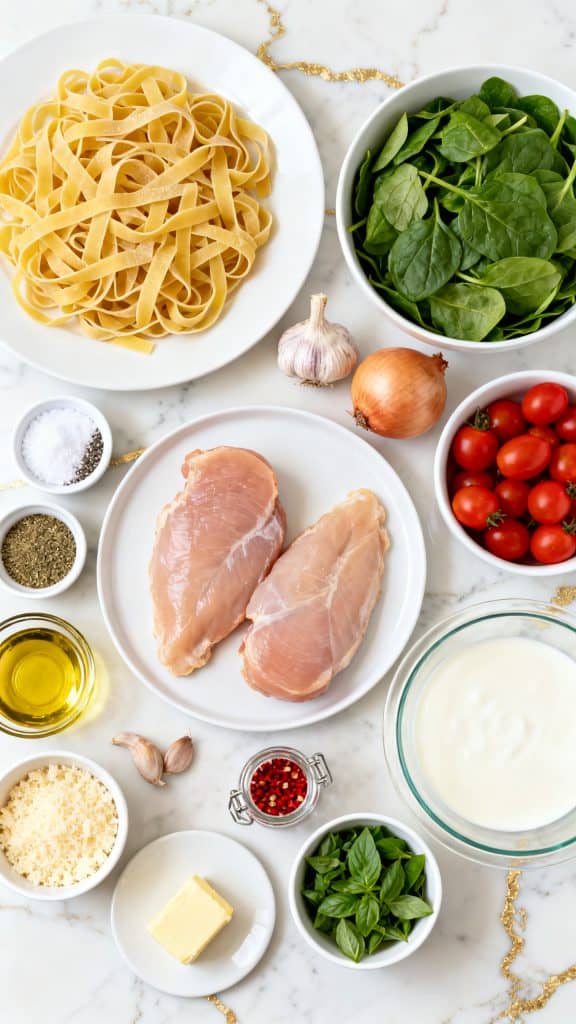 Italian Summer Dinner Party Menu: Creamy Tuscan Chicken Pasta