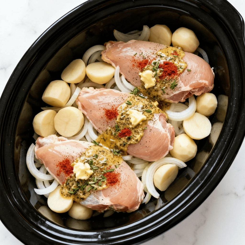 Italian Crockpot Chicken and Potatoes