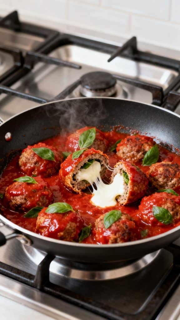 Stuffed Meatballs with Mozzarella Cheese