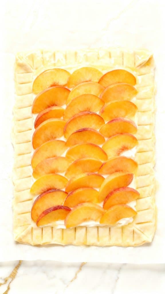 Peaches and Cream Puff Pastry Tart